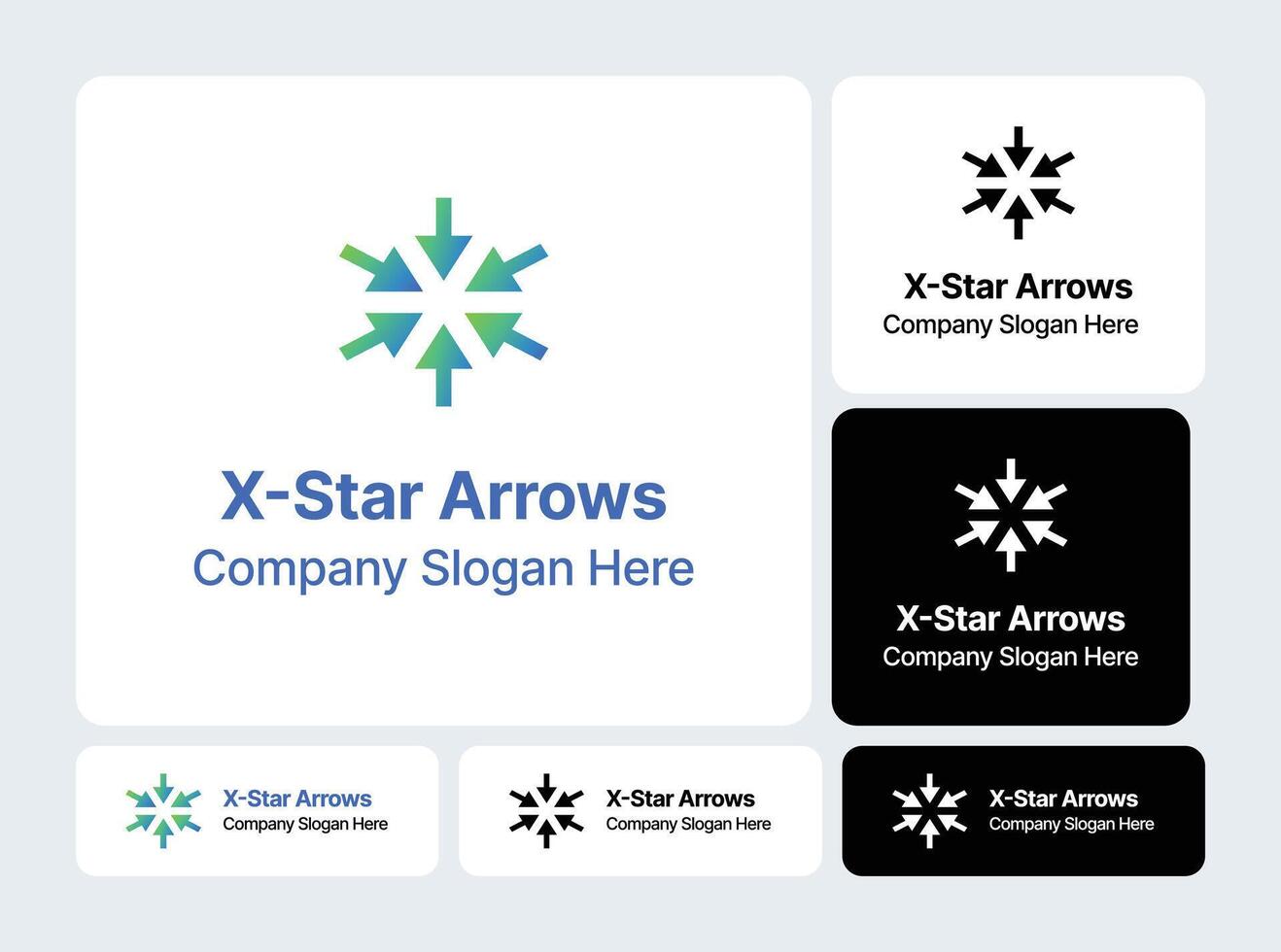 X-Star Arrows Logo - Dynamic Crossed Arrows Design vector
