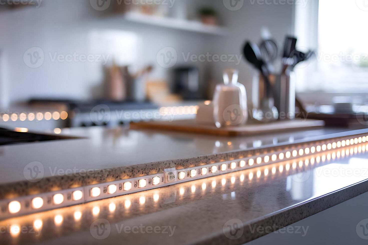 Led strip lighting in kitchen photo