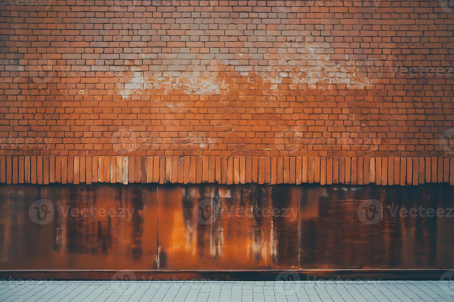 An old rusty wall with a brown paint photo