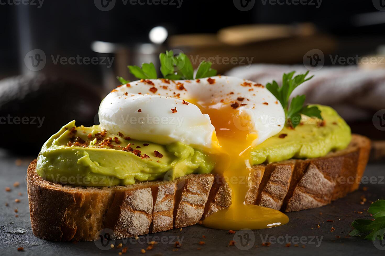 Delicious Poached Egg and Avocado Toast Delight photo