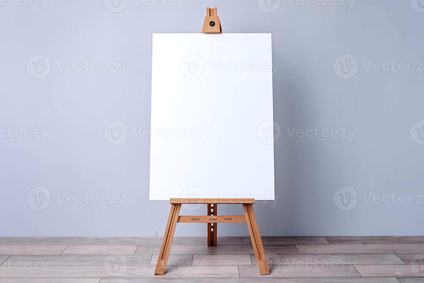 Wooden Tabletop Easel with Blank Canvas for Artistic Display photo