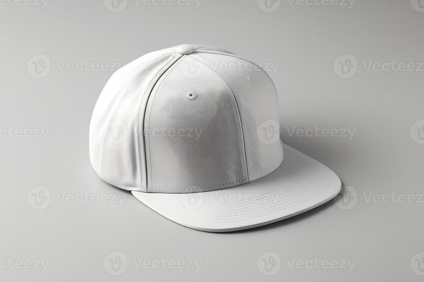 Plain White Snapback Hat for Branding and Mockups photo