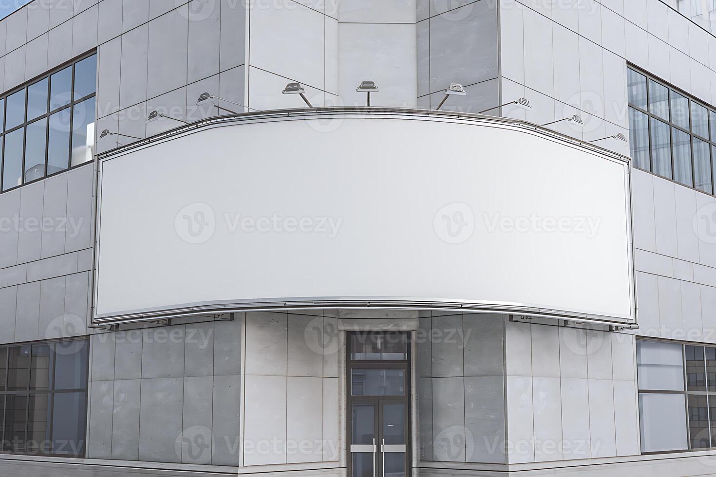 An empty billboard on the side of a building photo