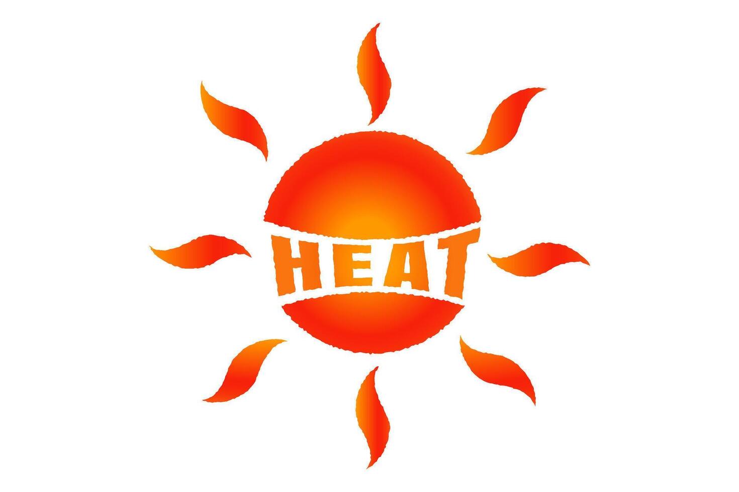 Icon of sun in flat style. emblem heat in Europe. vector