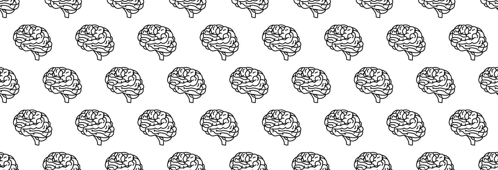 Brains Seamless Pattern. vector