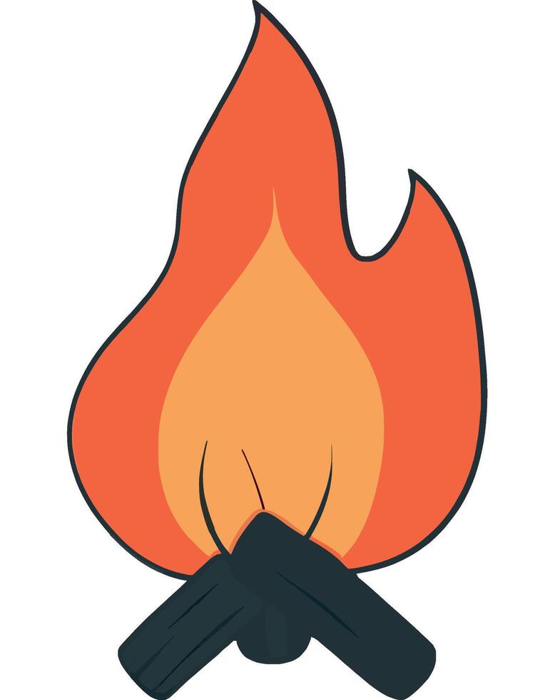 Fire Flame Heat Light Energy for Outdoor Camps vector