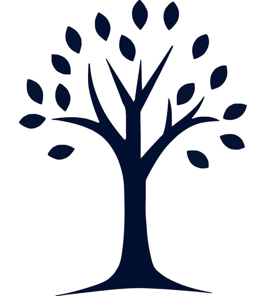 Tree Design with Leaves Nature Growth Eco Organic vector