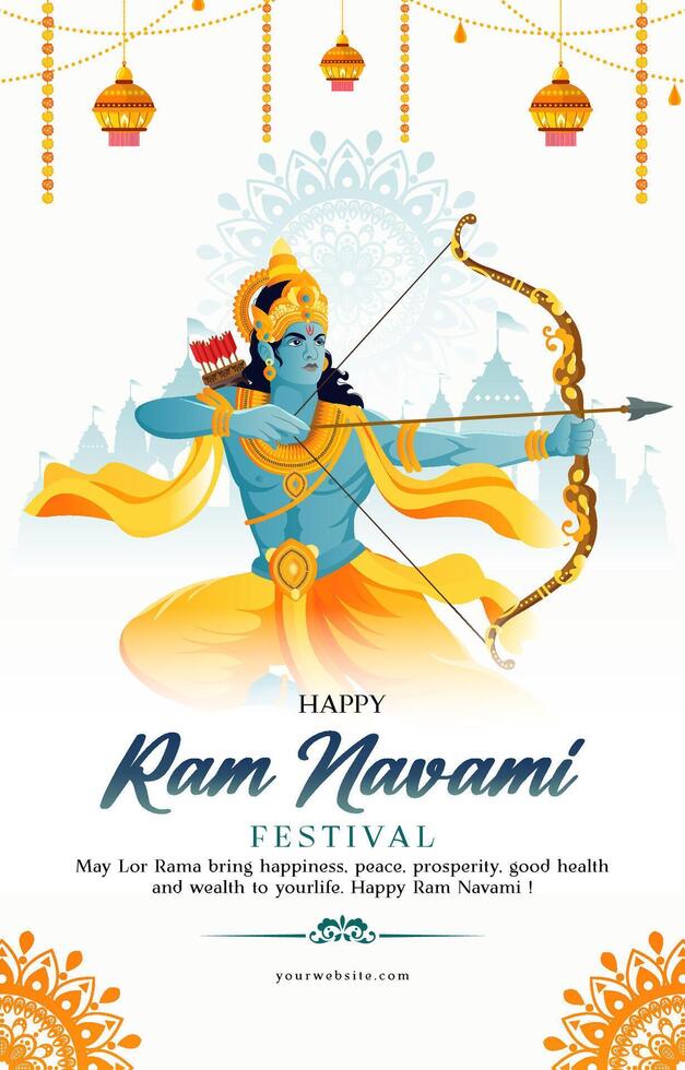 Happy Ram Navami Festival vector