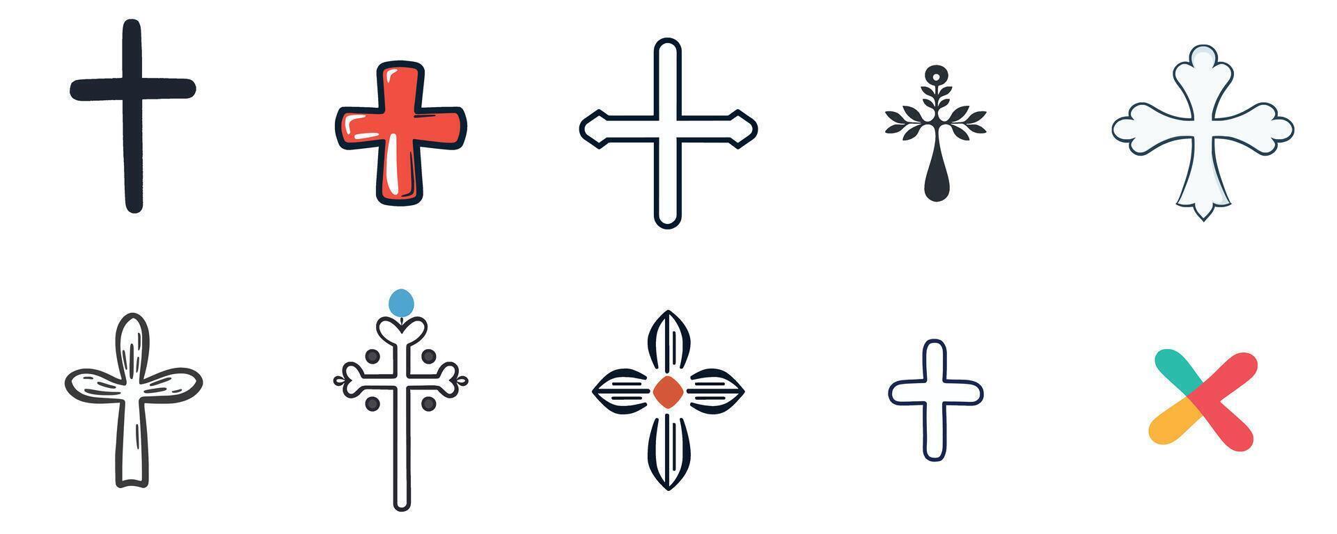 Cross Symbol Design for Spirituality and Faith vector