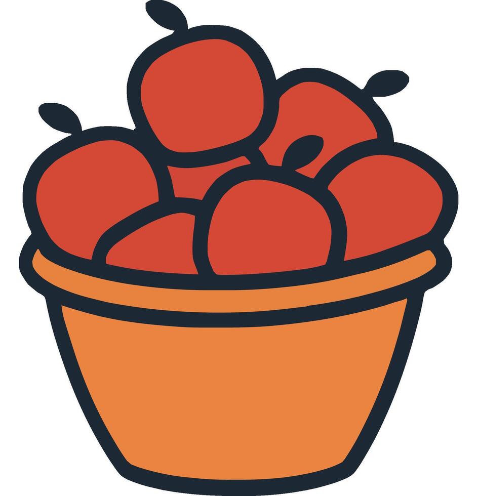 Fresh Red Apples in a Bucket vector