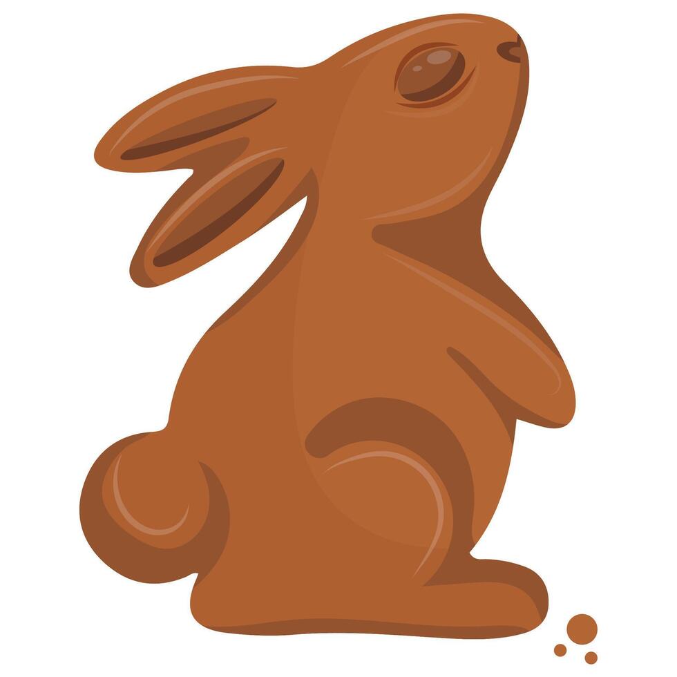 gingerbread cookies in the shape of a rabbit standing on its hind legs and looking up with crumbs next to it, for Easter decorations and backgrounds vector