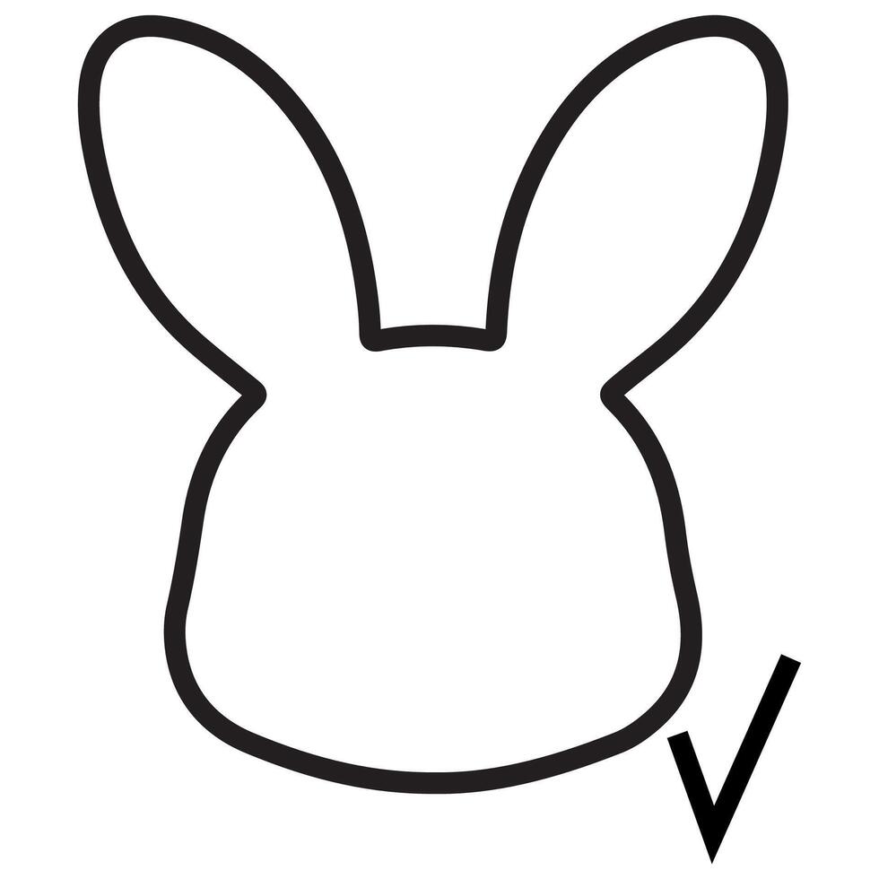 black Easter bunny icon with a checkmark next to its face, which means profile verification or confirmation of something else vector
