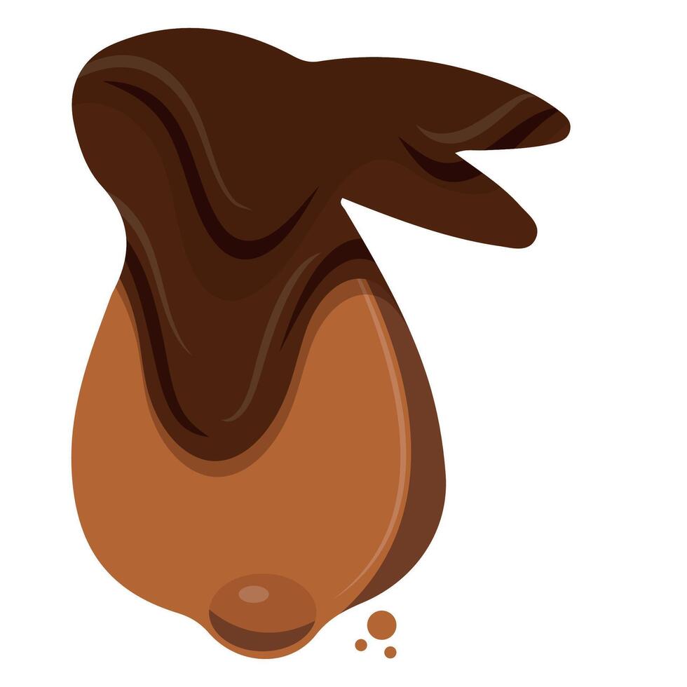 gingerbread cookies in the shape of a rabbit with small ears and a round tail covered in dark chocolate, for various Easter decorations vector