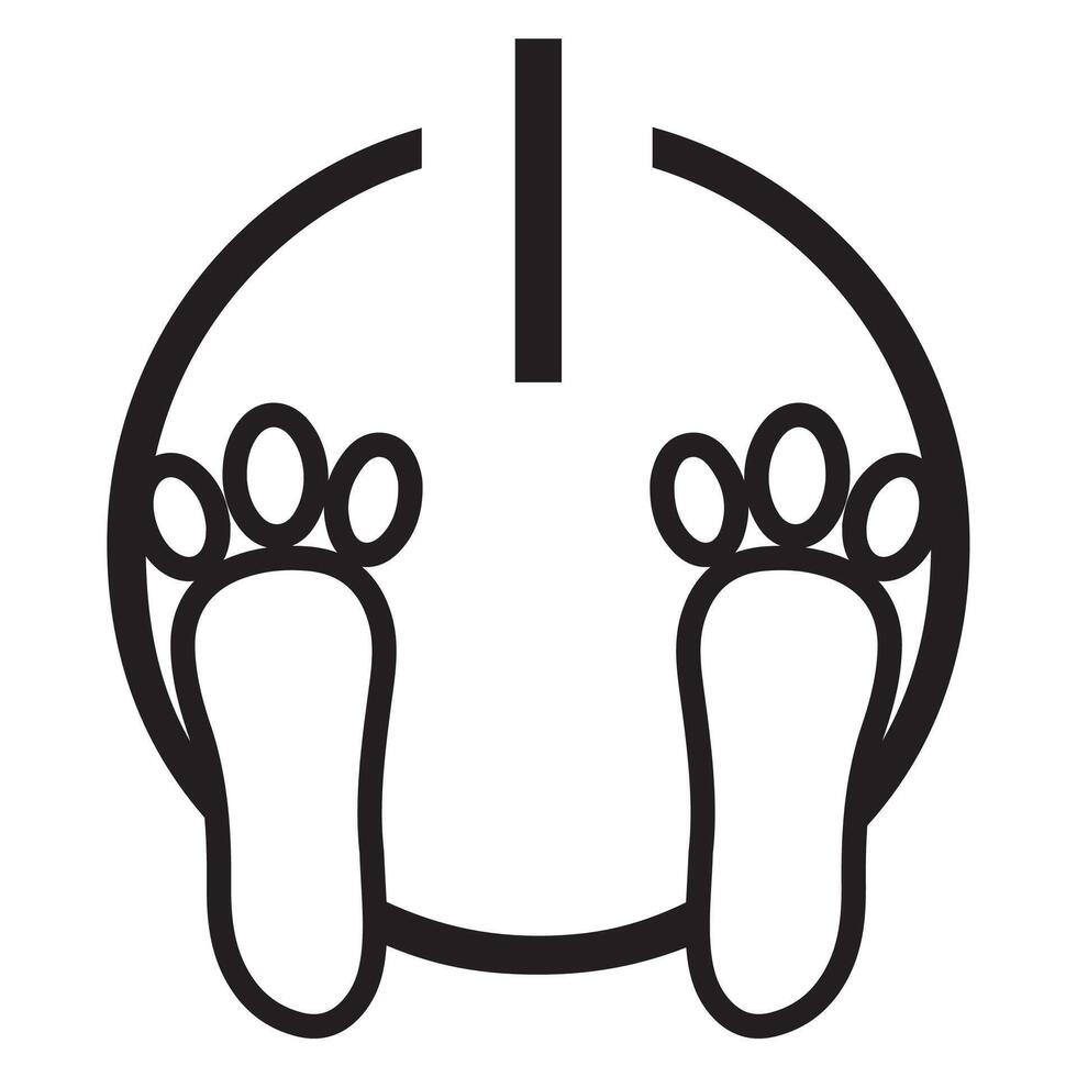 black power button icon with an Easter bunny design, namely bunny paws on the button vector