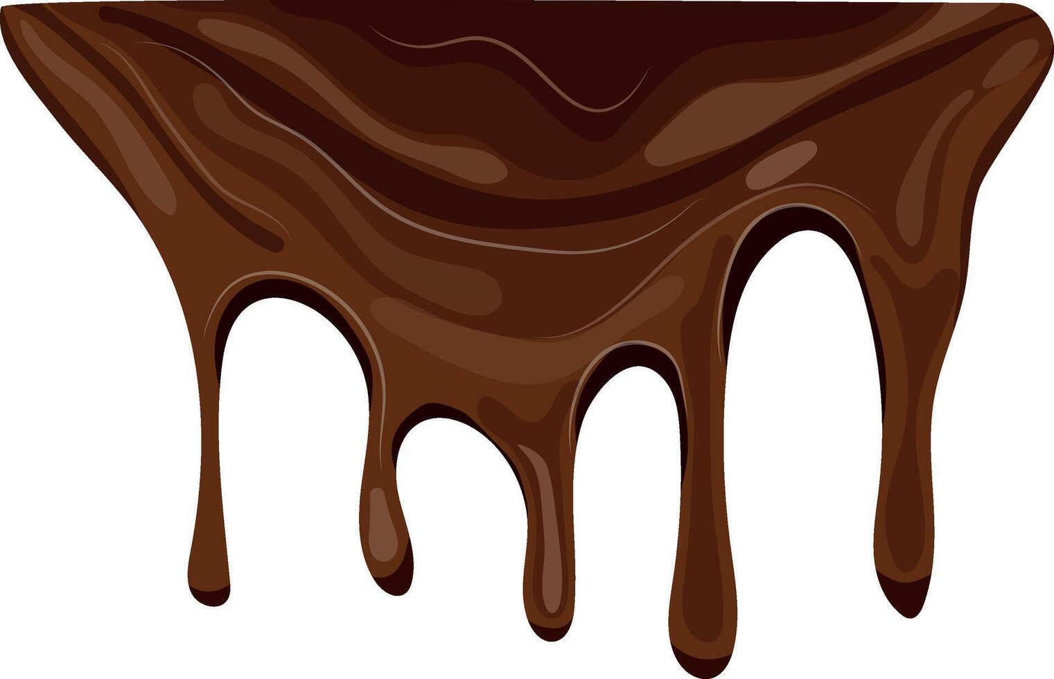 melted dark chocolate dripping down in thick drops, for various backgrounds or as part of a design vector
