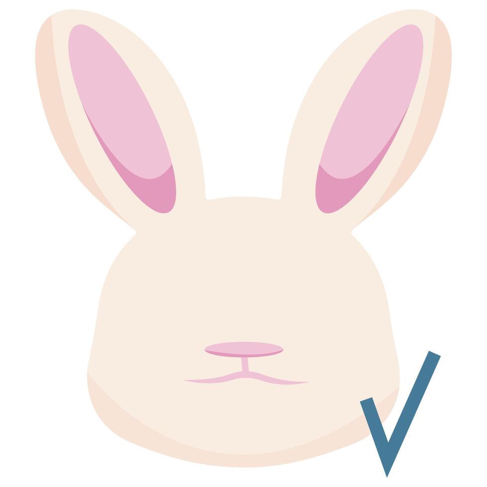 colored Easter bunny icon with a check mark next to its face, meaning profile verification or confirmation of something else vector