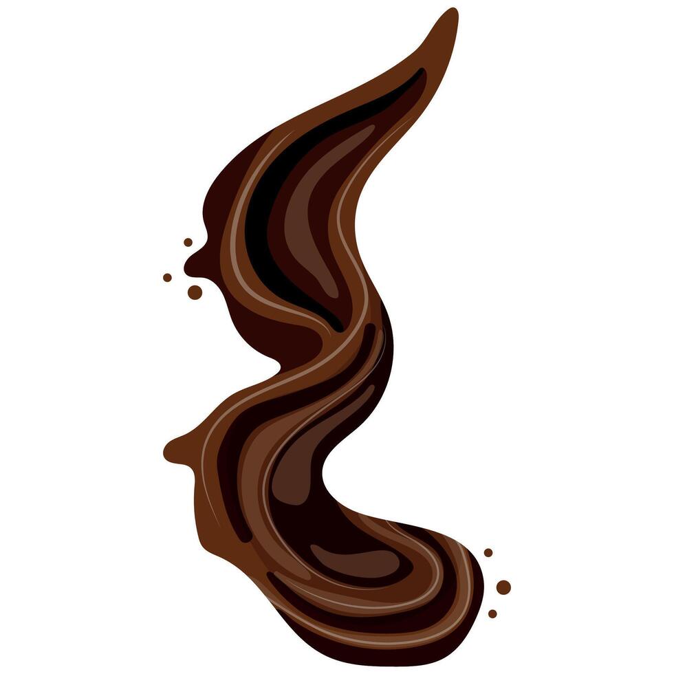 melted dark chocolate, shaped like a spiral, for various backgrounds or as part of a design vector