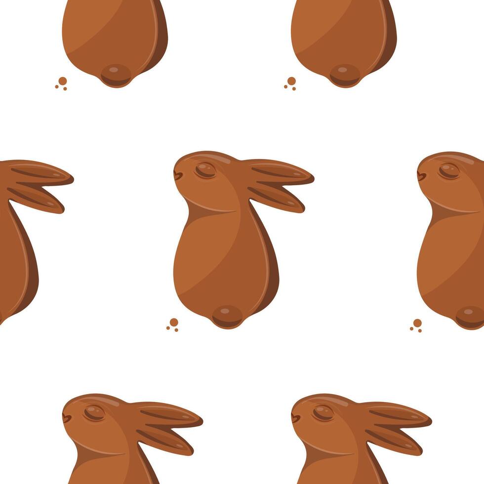 pattern with gingerbread cookies in the shape of a rabbit with small ears and a round tail, for various Easter decorations vector