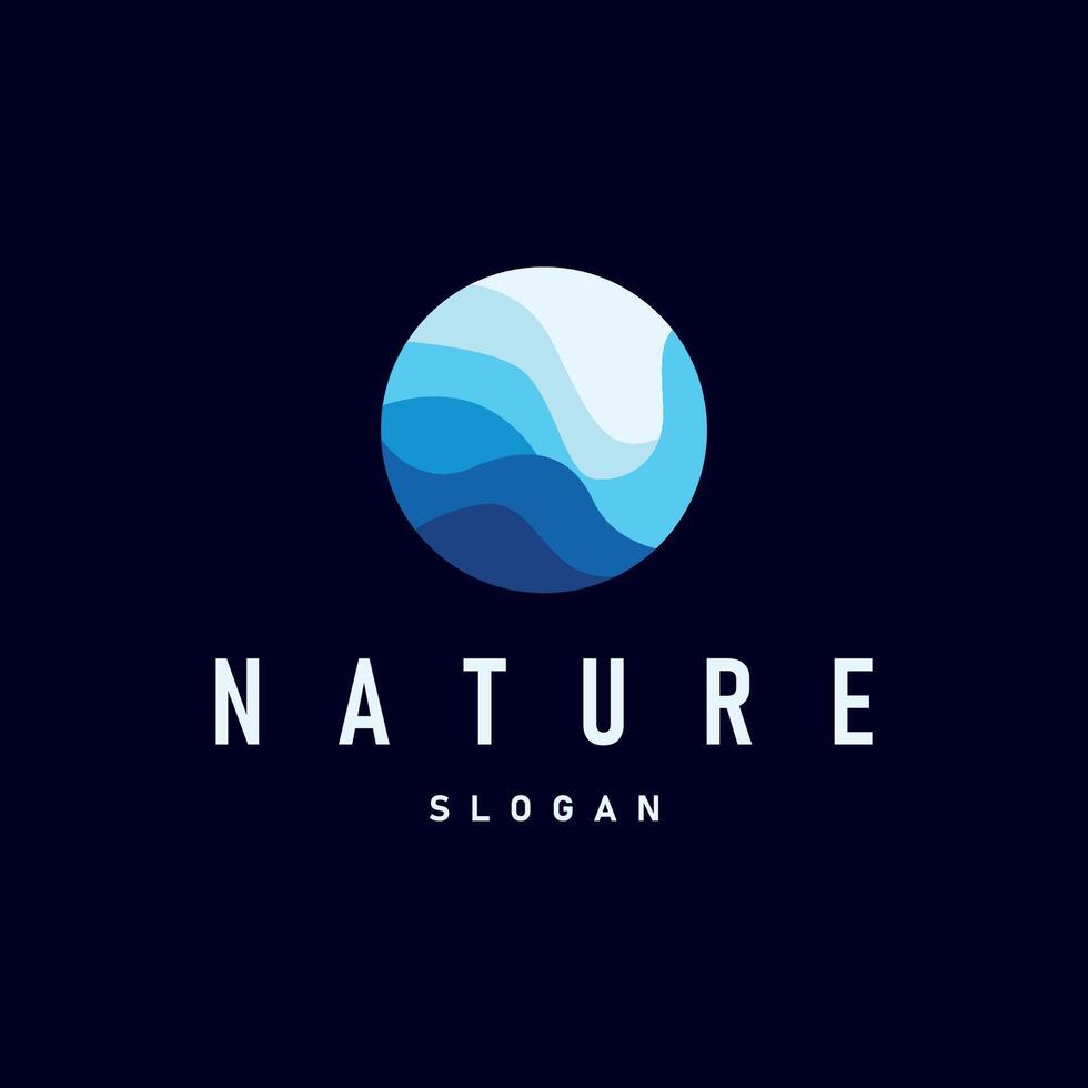 river logo design natural river scenery with simple minimalist concept illustration of product brand template vector