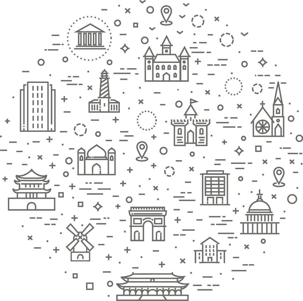 Building Icons set, Government icons vector
