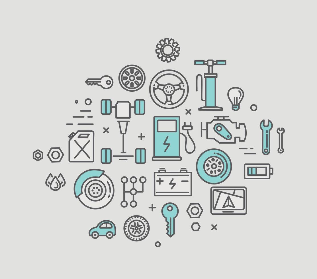Auto repair service illustration flat design vector