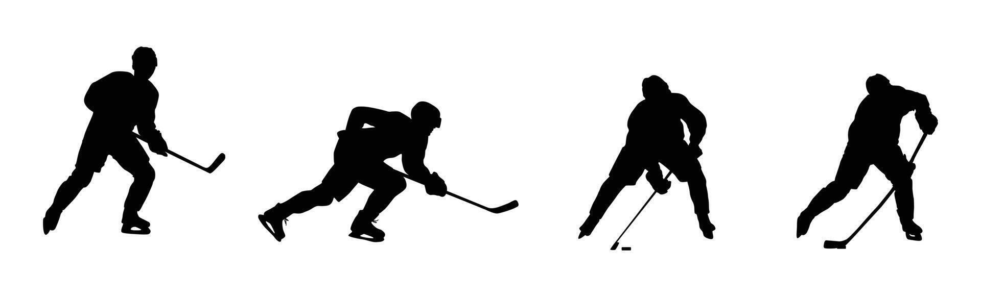 Ice hockey player silhouette vector