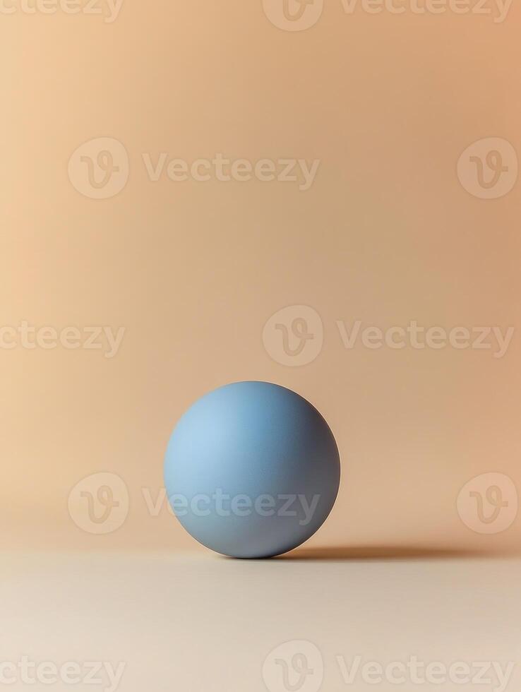 Bold minimalism with a blue sphere on a soft gradient background photo