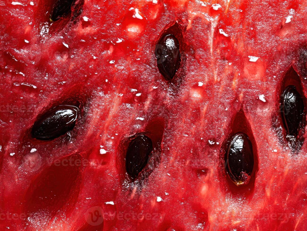 Macro close up of glistening watermelon pulp highlighting juicy red texture photo