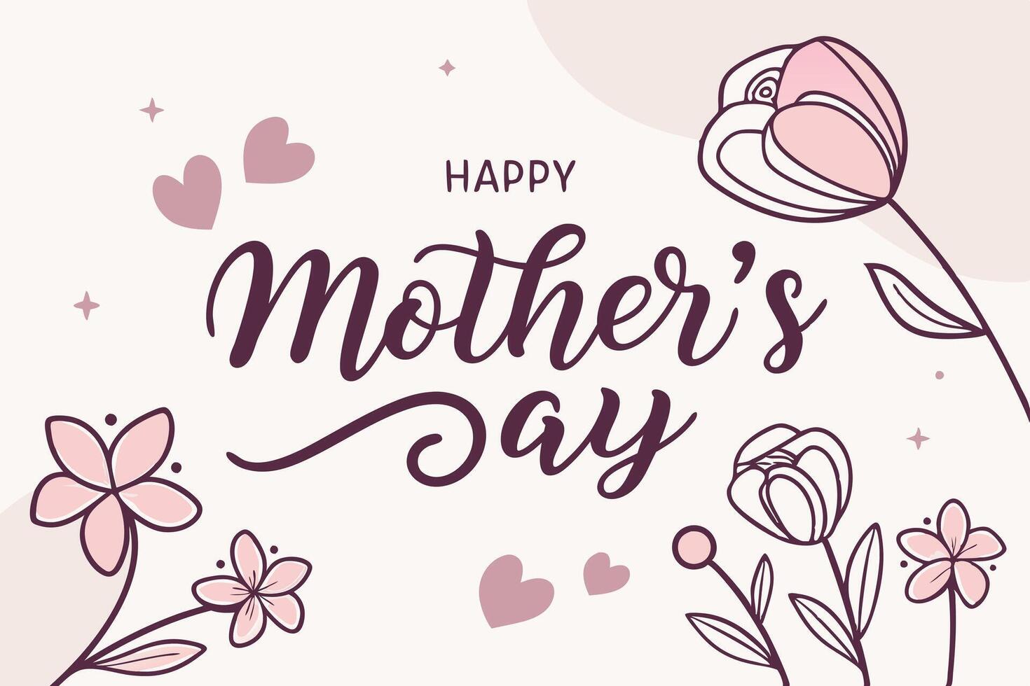 Delicate watercolor floral background with soft pastel hues, perfect for celebrating Mothers Day with elegance and warmth vector
