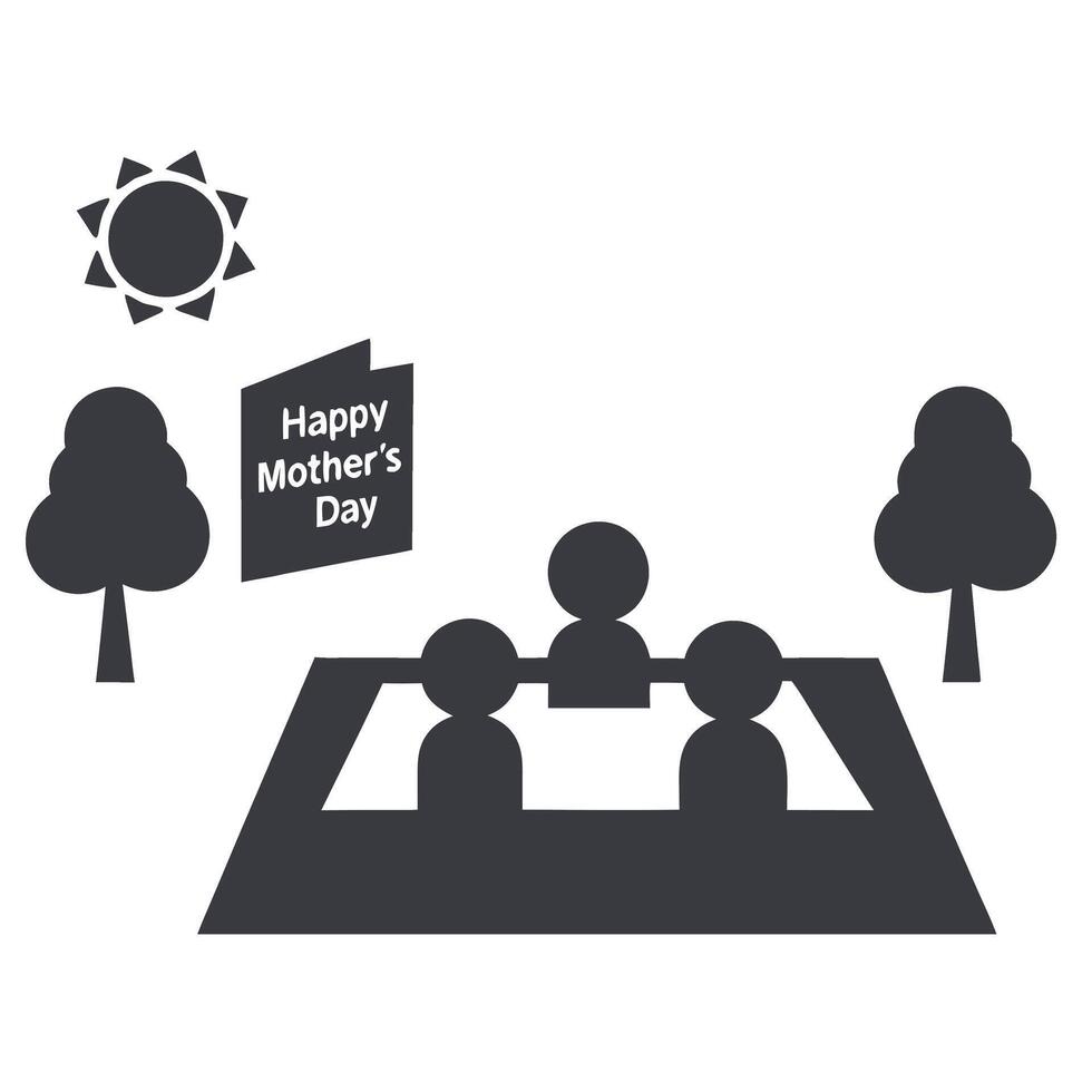 Happy family spending quality time together in nature, celebrating love and togetherness, ideal for Mothers Day background vector