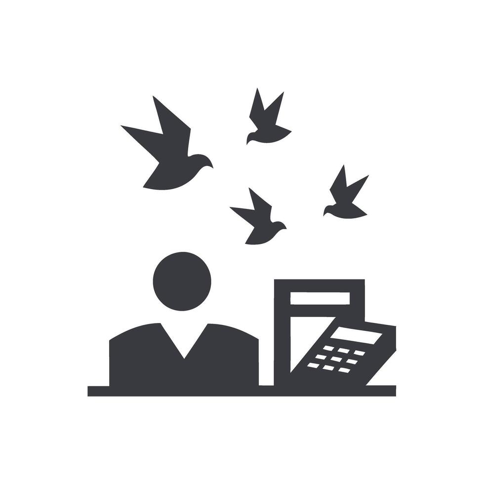 tax forms transform into birds flying away, symbolizing relief or escape from tax burdens, Tax Day background concept vector