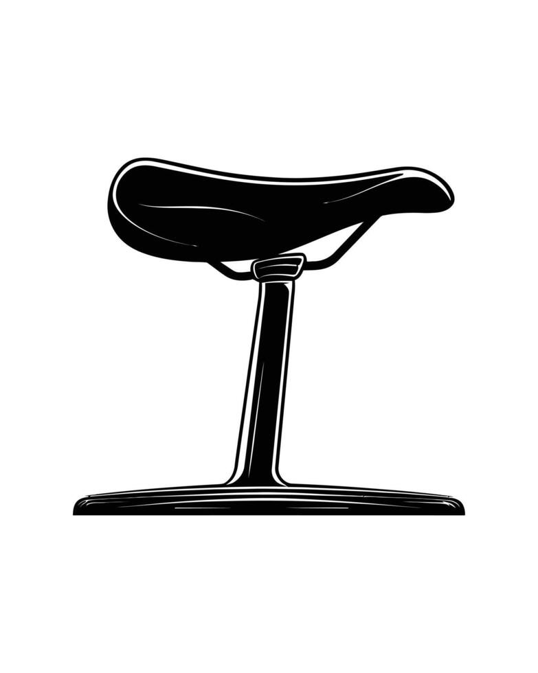 A black and white illustration of a chair vector