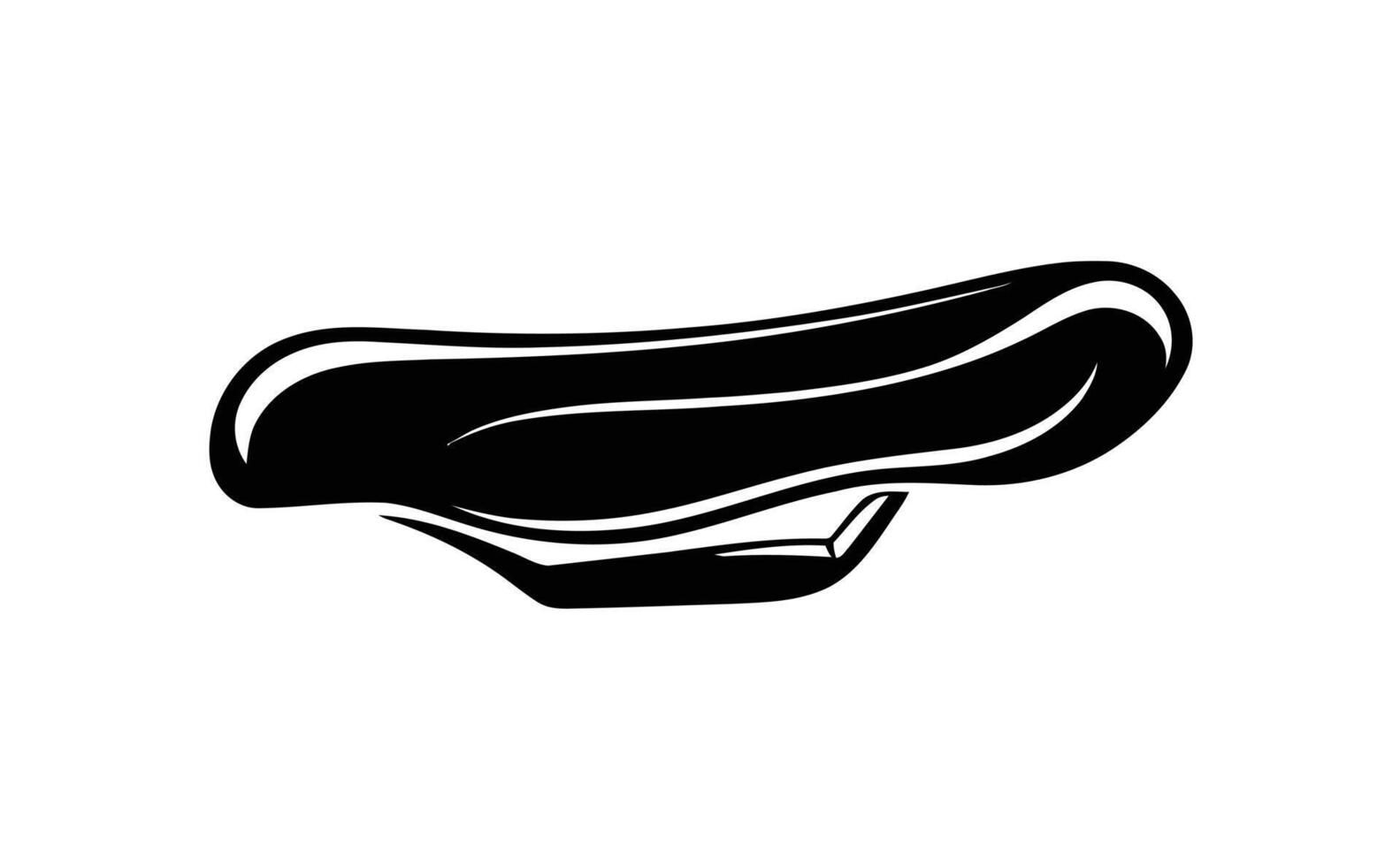 A black and white illustration of a bicycle seat vector