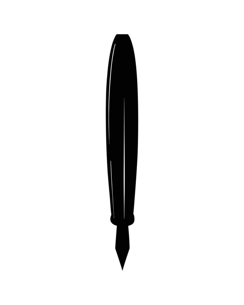A black and white illustration of a pen vector