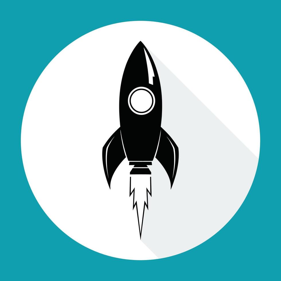 A rocket icon on a white background vector