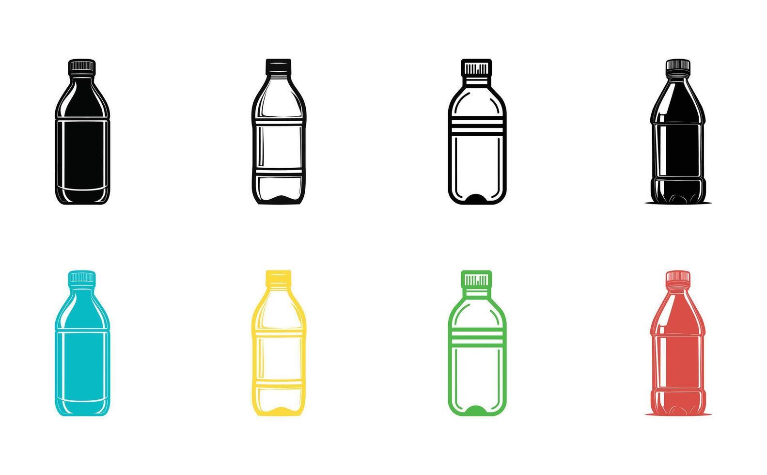 Bottle icon set vector