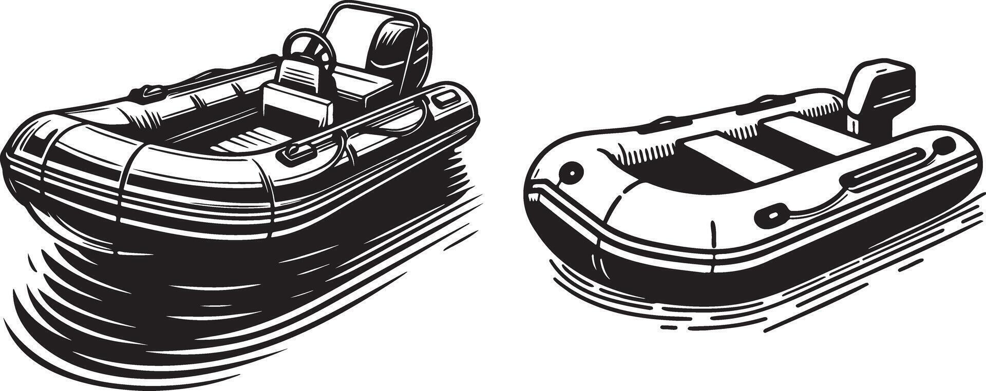 Inflatable Boat Illustration. vector