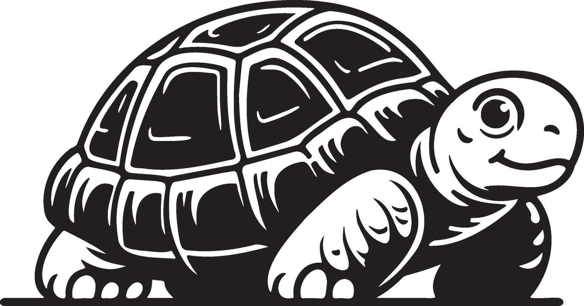 Tortoise Cartoon Sketch Drawing. vector