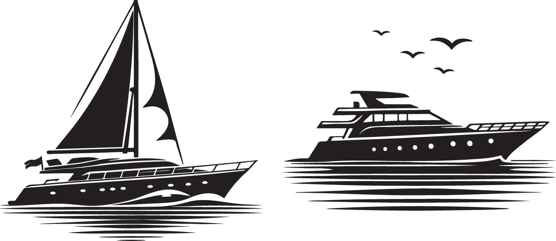 Yacht Boat Illustration. vector