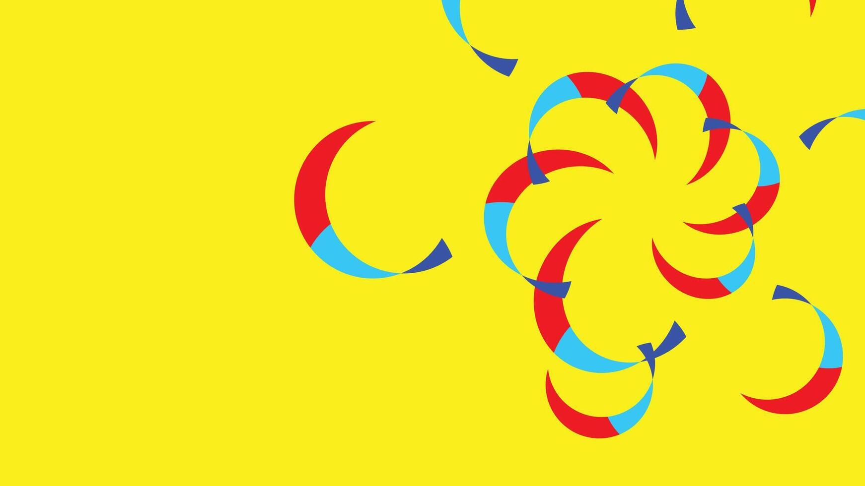 Abstract colorful background, blue, red and yellow with geometric round shape pattern, illustration vector