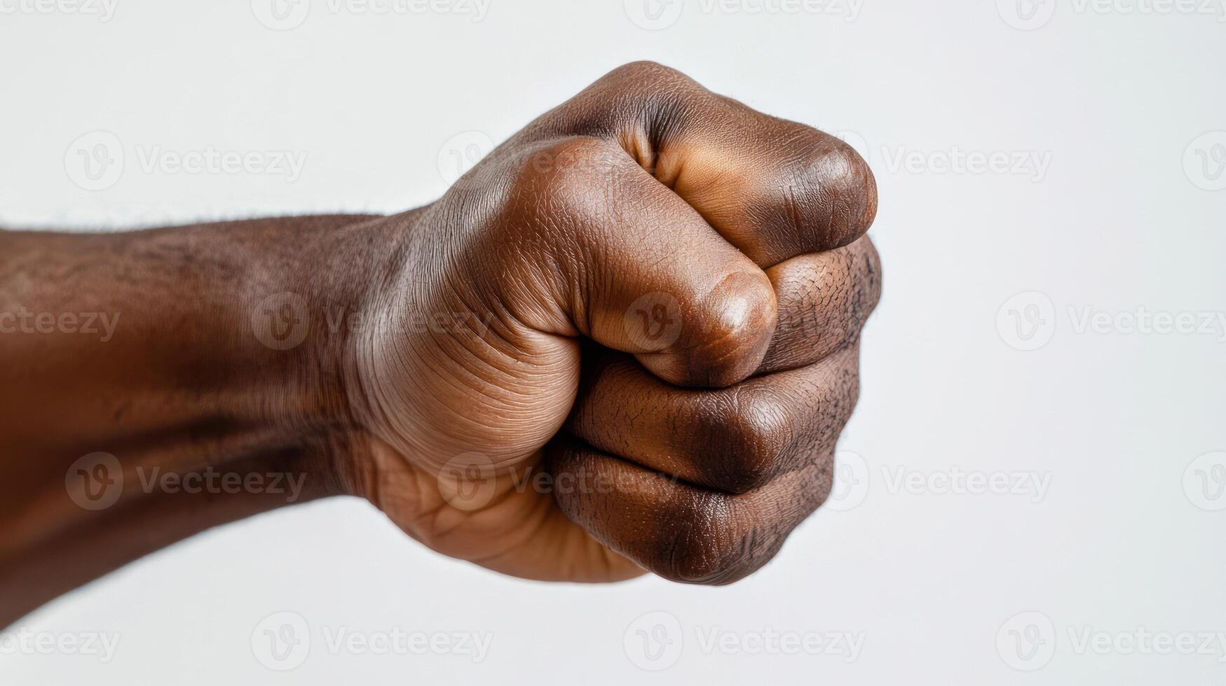 A close-up of a clenched fist symbolizing strength and determination. photo