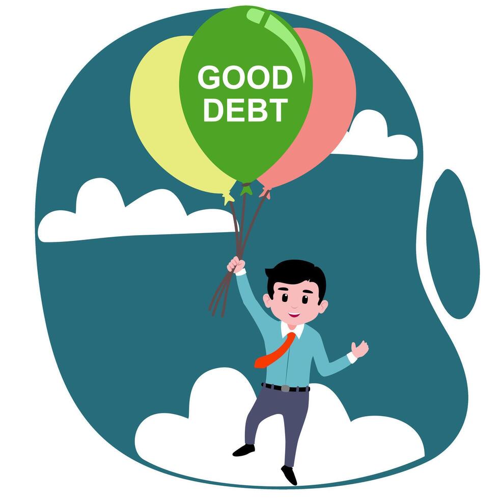 illustration financial of a good debt vector