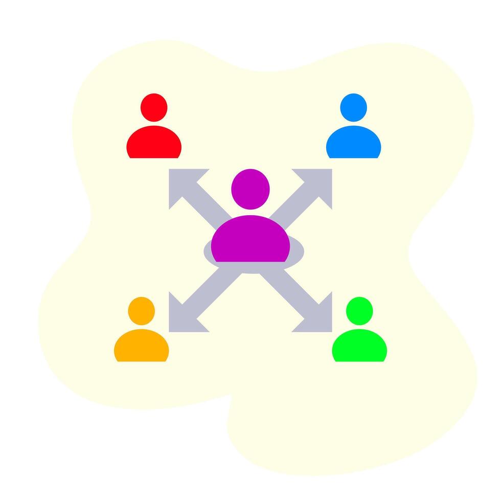 Referral Program A person with arrows pointing to other people vector