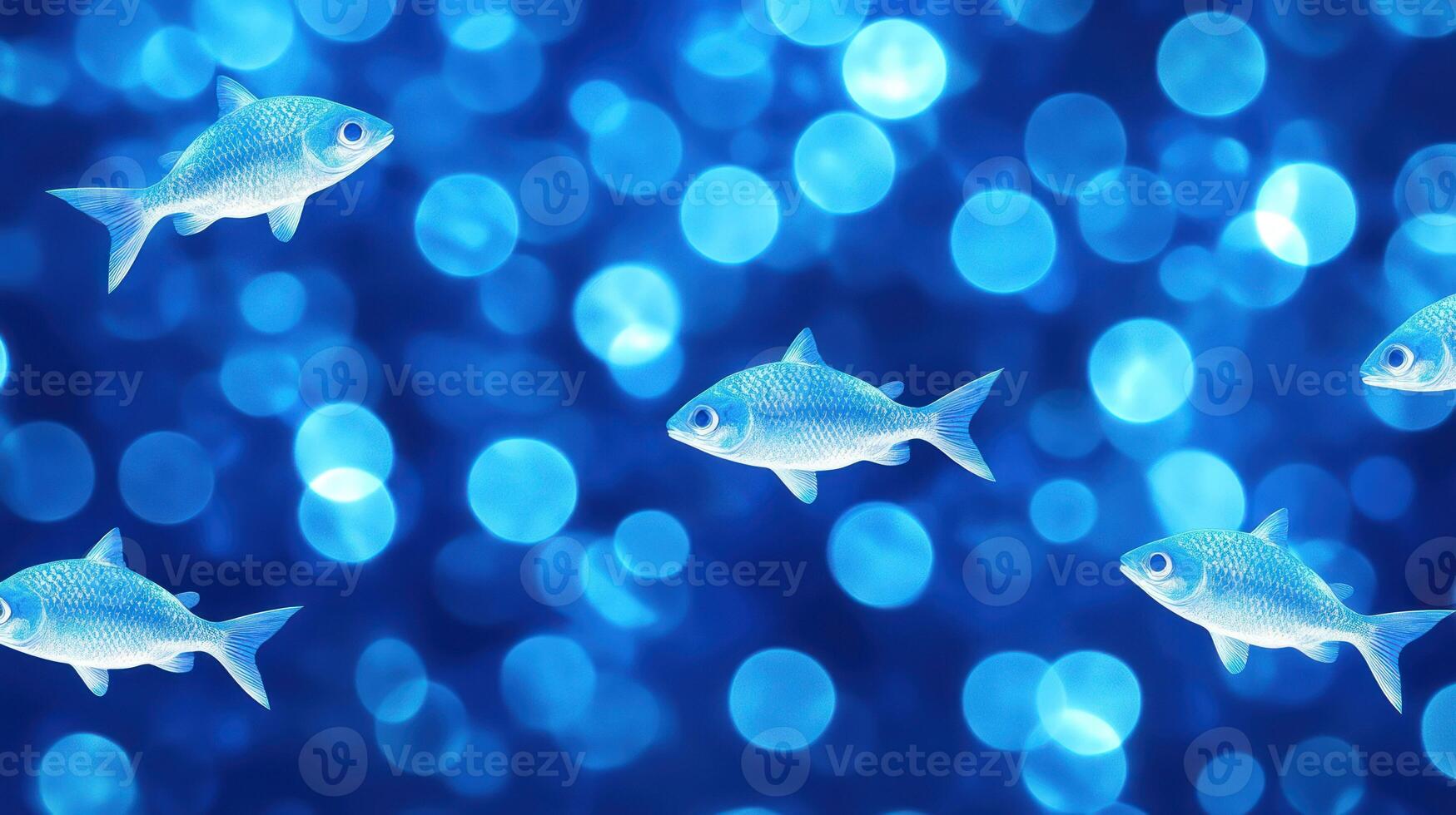 A serene underwater scene featuring vibrant fish against a blue backdrop. photo