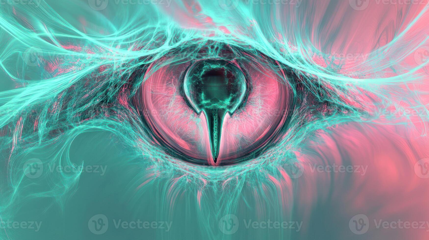 A mesmerizing abstract eye design in vivid, surreal colors. photo