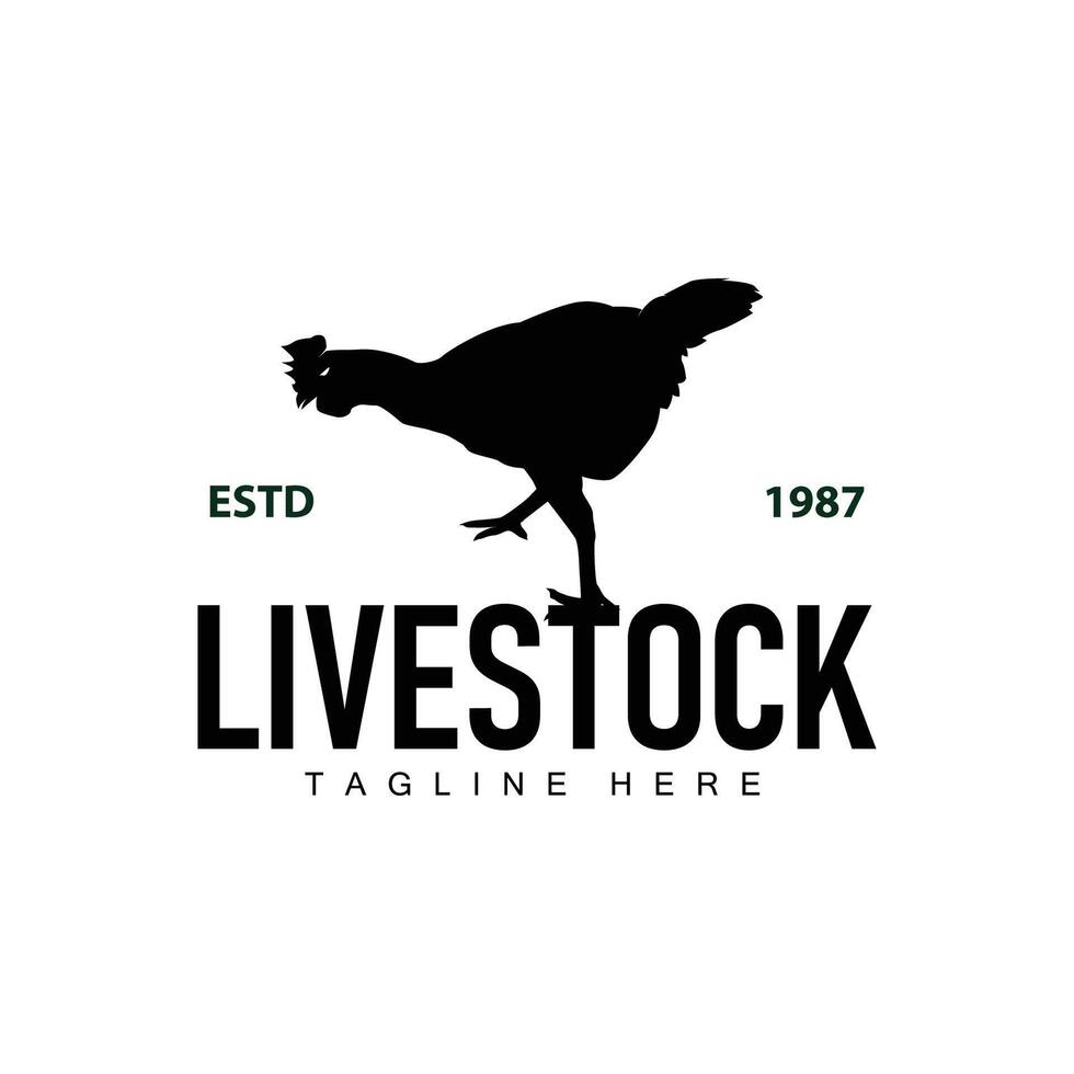 premium quality design concept chicken logo symbol livestock vintage retro simple vector