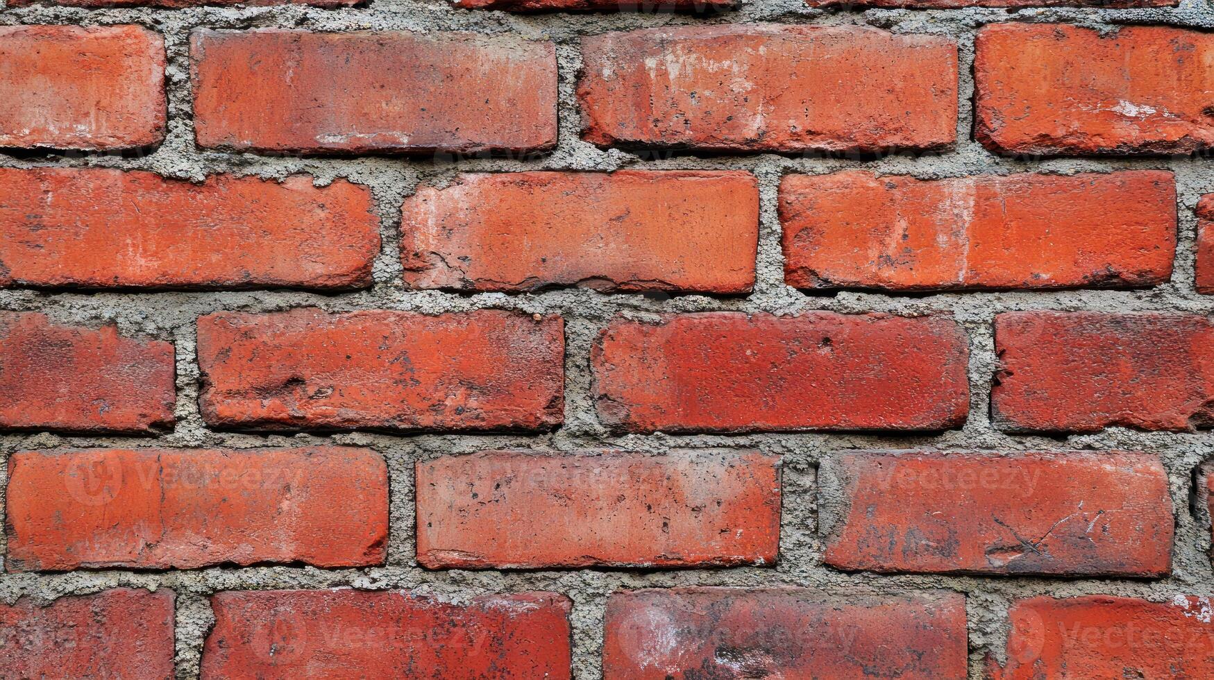 Close up of a textured red brick wall with a rustic feel. photo