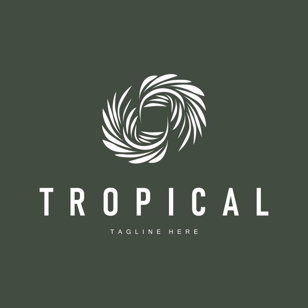palm logo palm tree with simple, elegant, minimalist leaves template for cafe, business, restaurant and other product brands vector