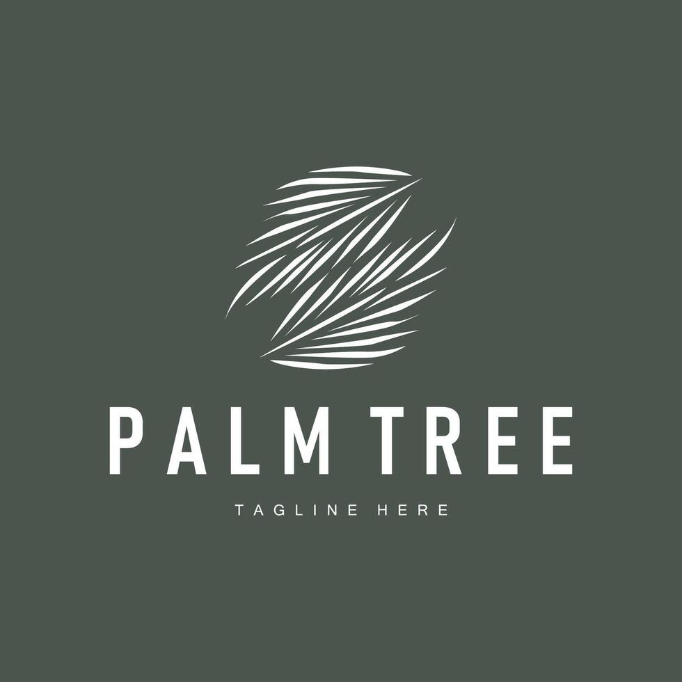 palm logo with simple, elegant, minimalist leaves template for cafe, business, restaurant and other product brands vector