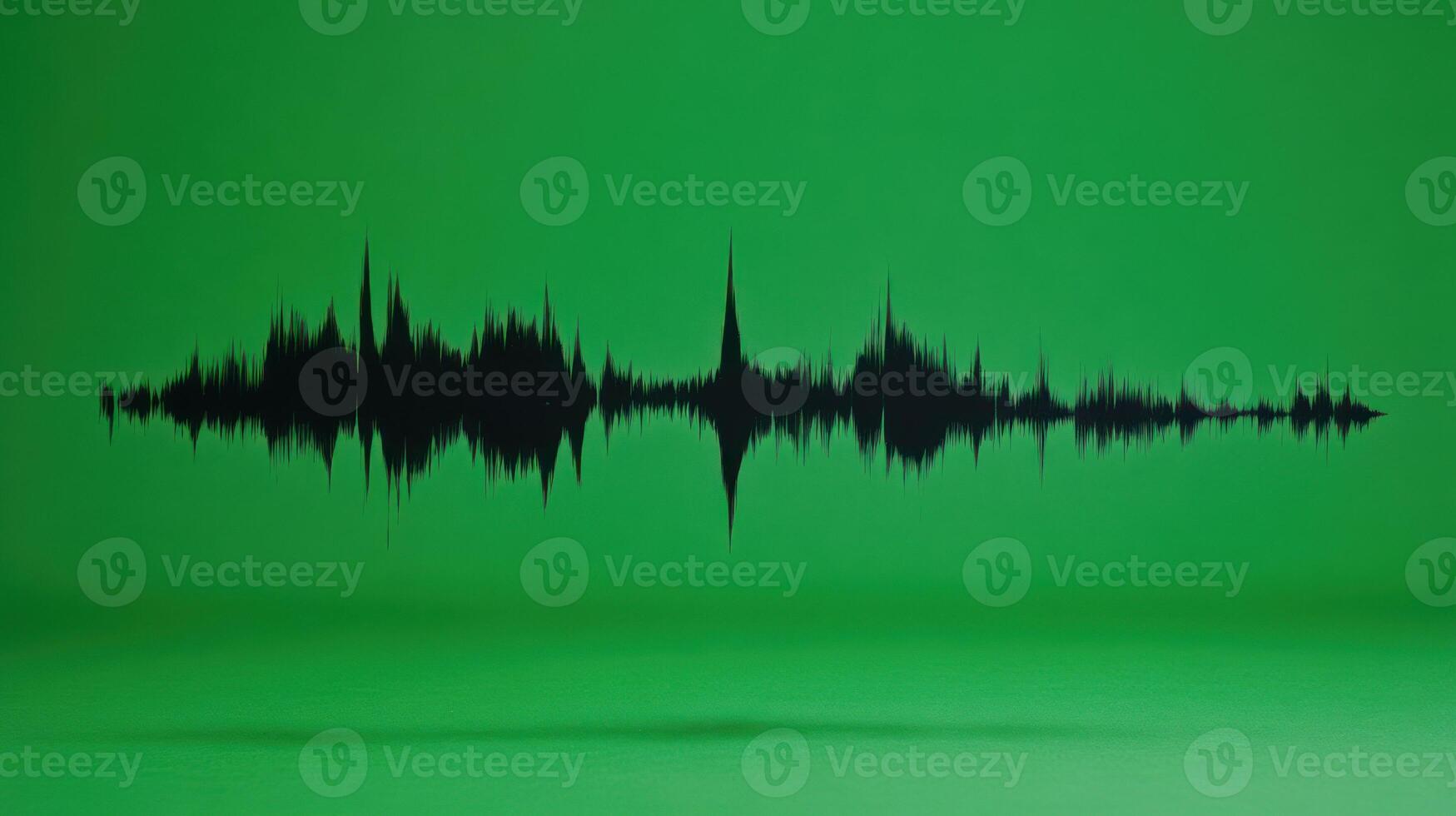 A sleek sound wave graphic against a vibrant green background. photo